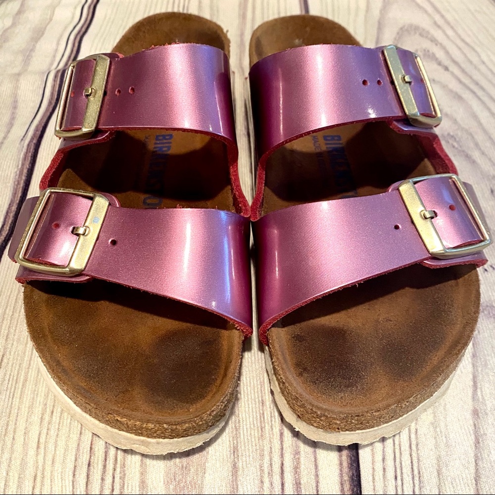 Birkenstock Arizona Metallic Pink Sandals SZ 7